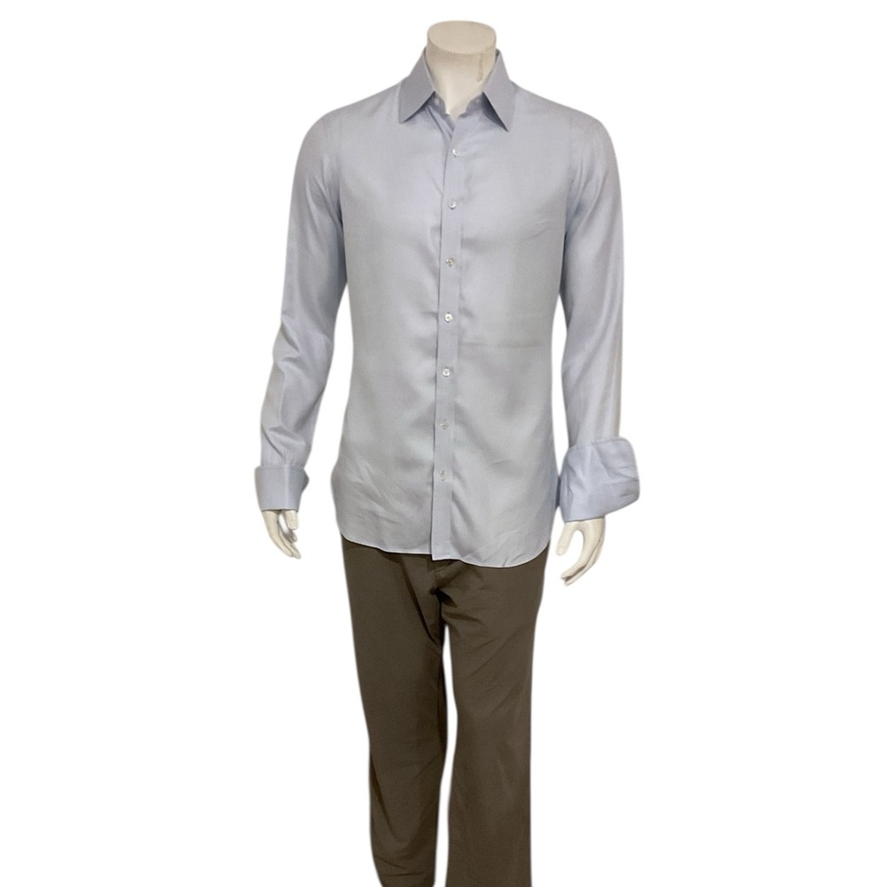 Turnbull & Asser Men’s Blue French Cuffs Dress Shirt